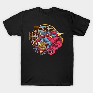 Ramen Eating Dragon Japanese Art T-Shirt